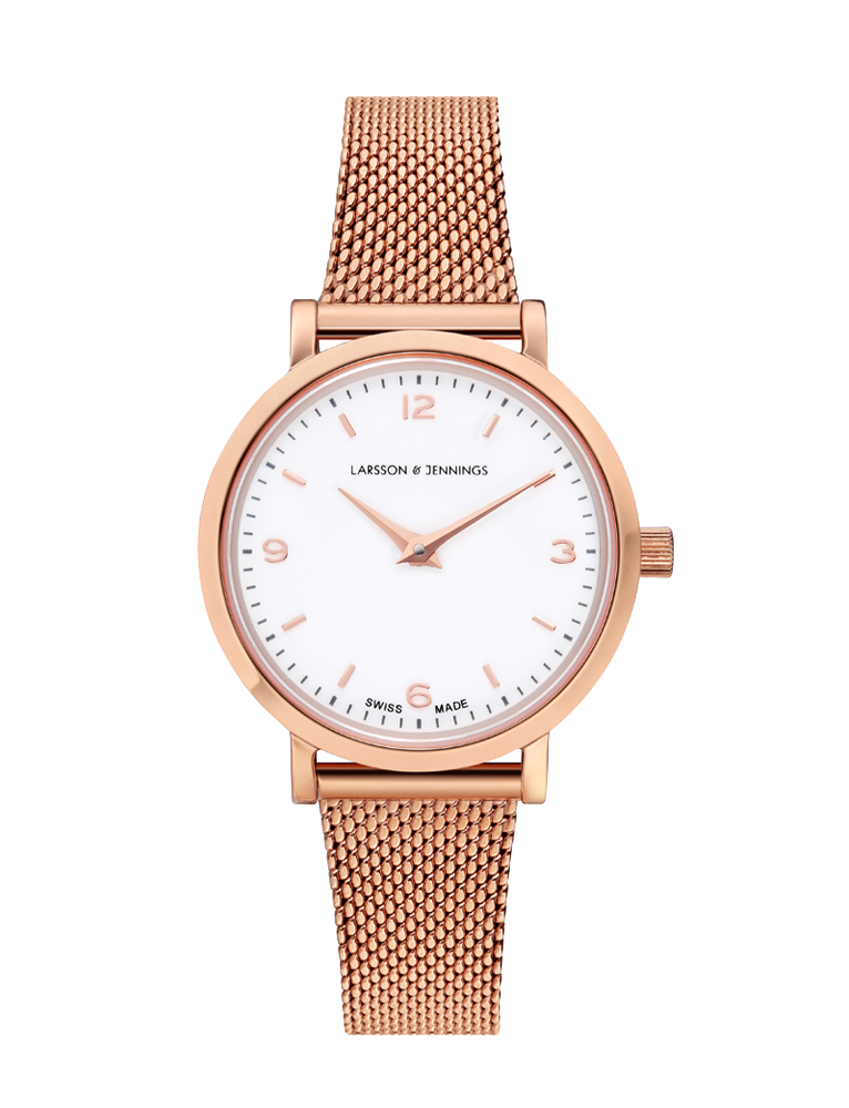 Lj Classic Lugano Milanese 26mm Rose Gold White