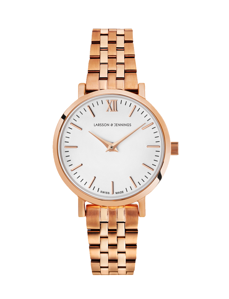 Lj Classic Lugano Vasa Link 26mm Rose Gold White