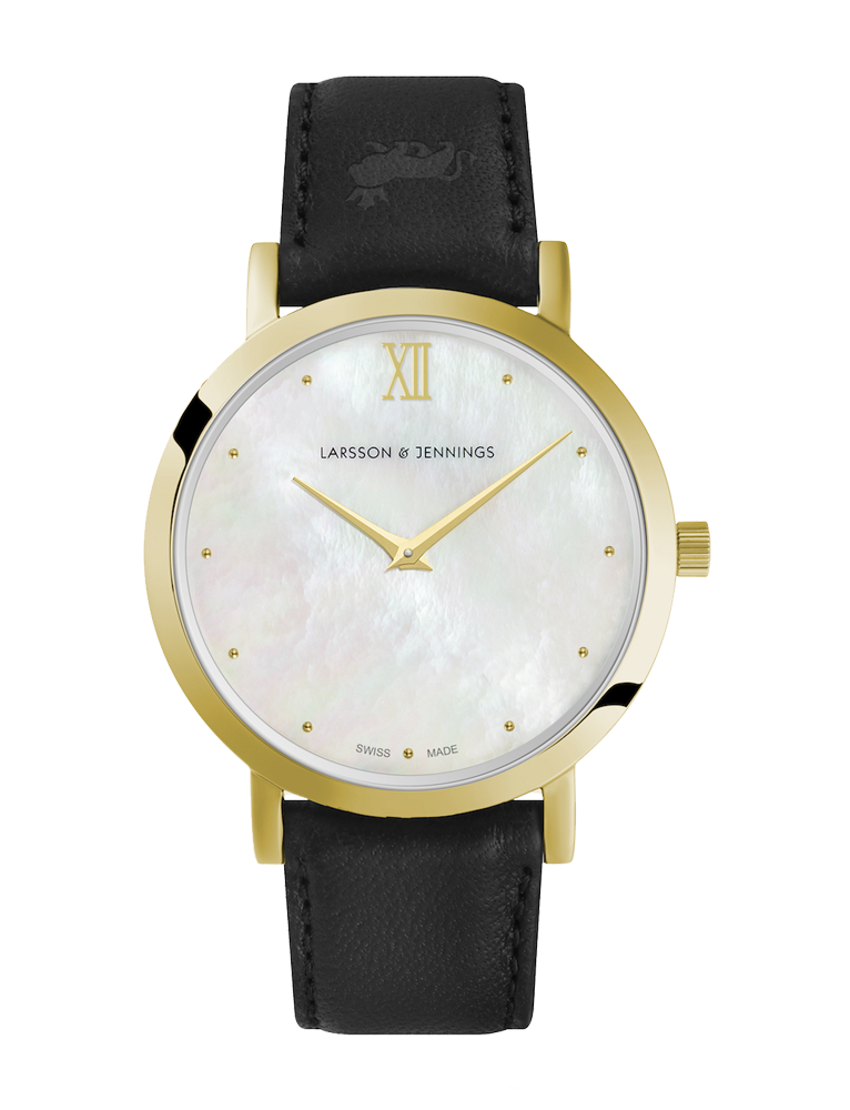 Bernadotte Lugano Leather 33mm Gold Pearl