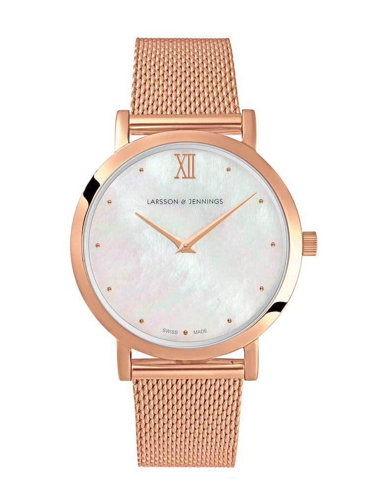Bernadotte Lugano Milanese 33mm Rose Gold Pearl