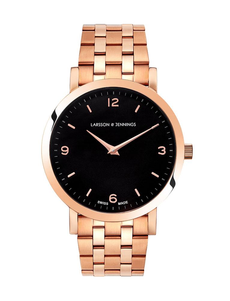 Lj Classic Lugano Vasa Link 33mm Rose Gold Black