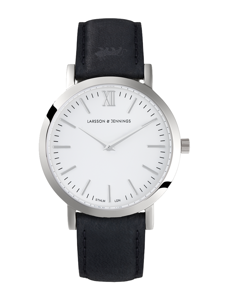 Lj Classic Lugano Leather 33mm Silver White