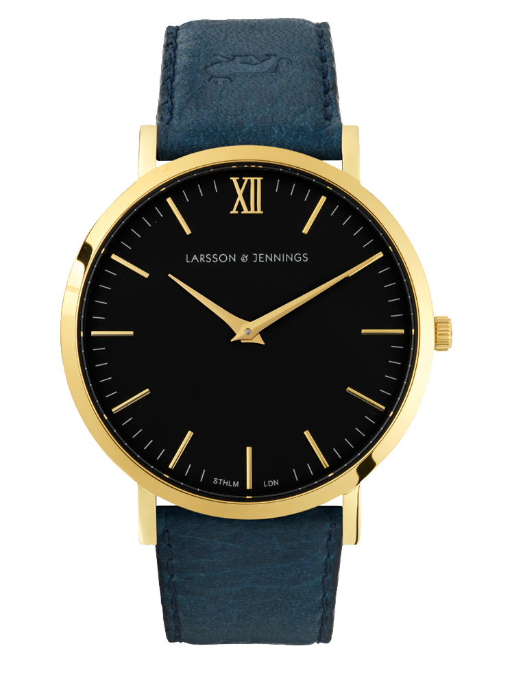 Lj Classic Lugano Leather 40mm Gold Black