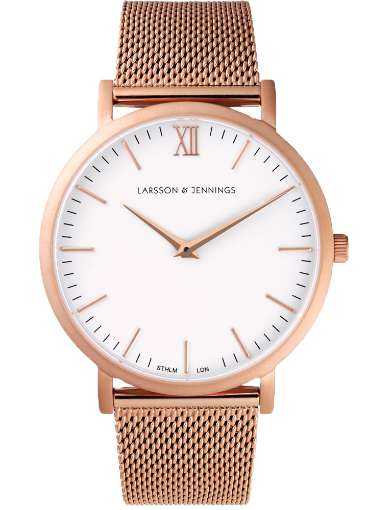 Lj Classic Lugano Milanese 40mm Rose Gold White