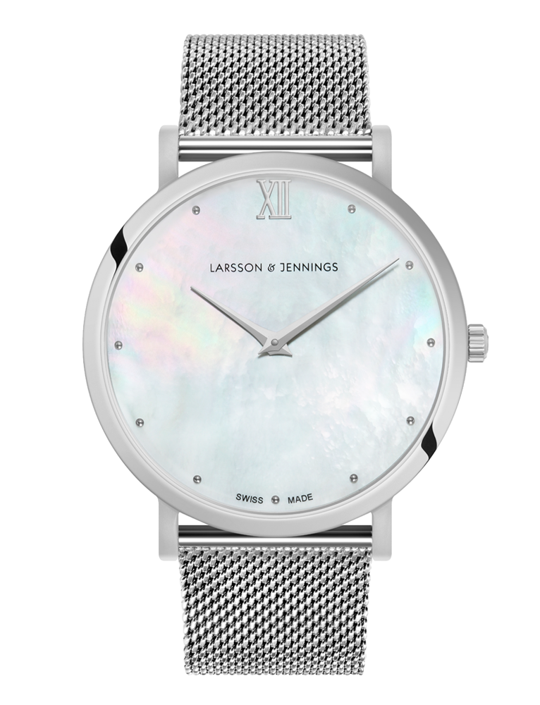 Bernadotte Lugano Milanese 40mm Silver Pearl