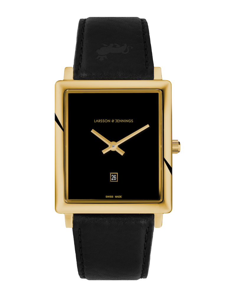 Jette Norse Leather 34mm Gold Black