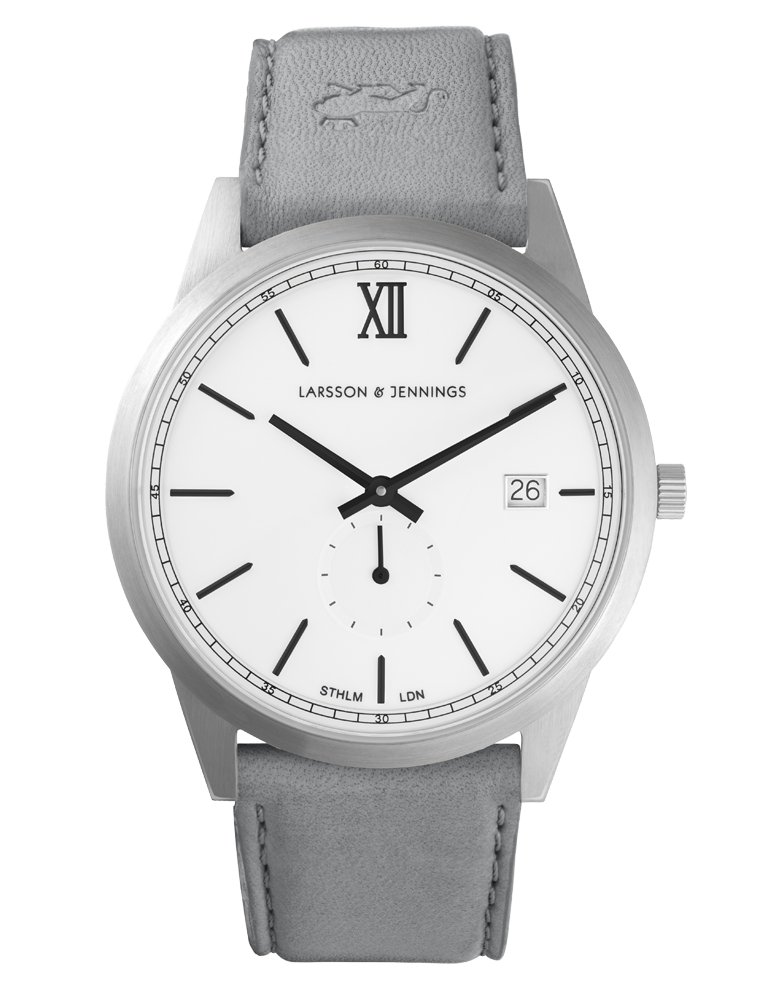 Saxon Leather 39mm Silver Black