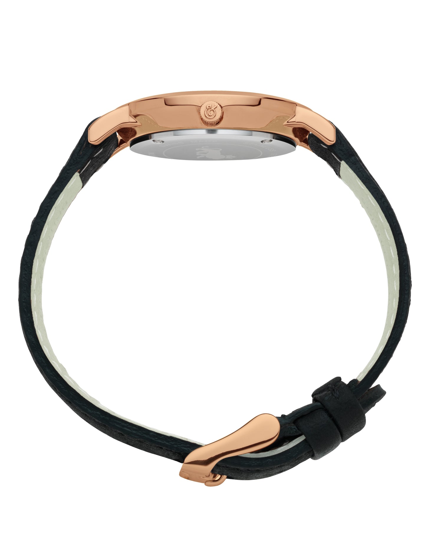 Opera Leather 33mm Rose Gold Charcoal
