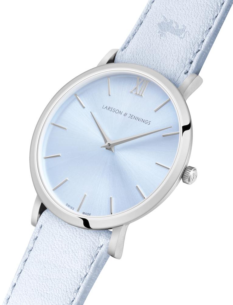 Solaris Lugano Leather 40mm Silver Blue