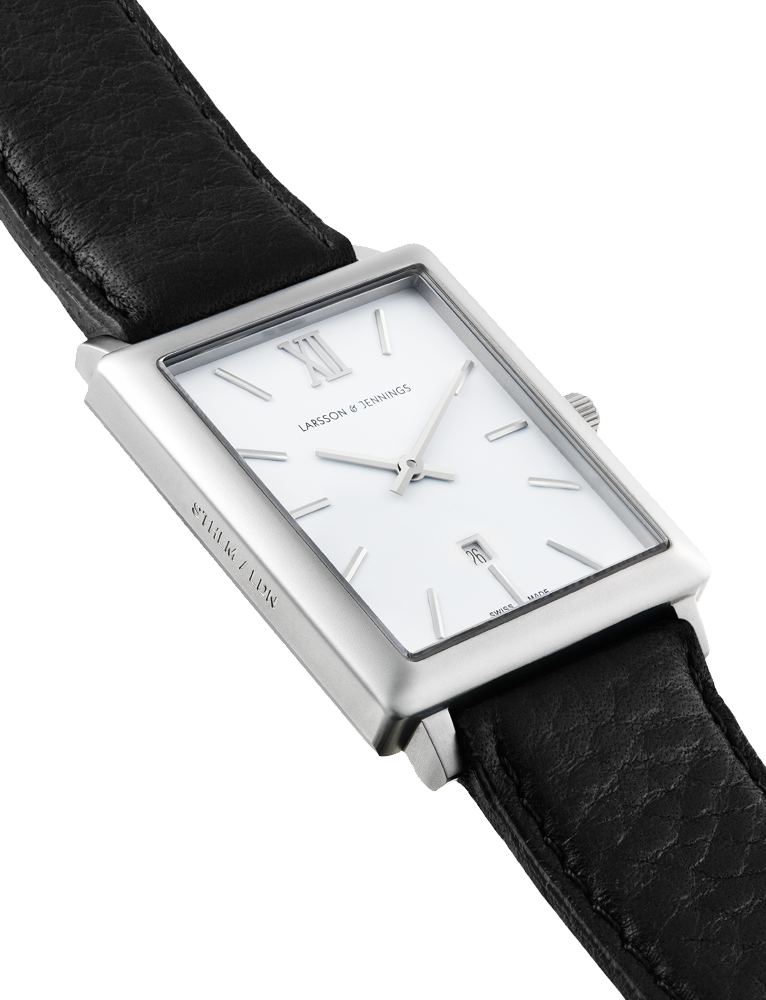 Lj Classic Norse Leather 40mm Silver White
