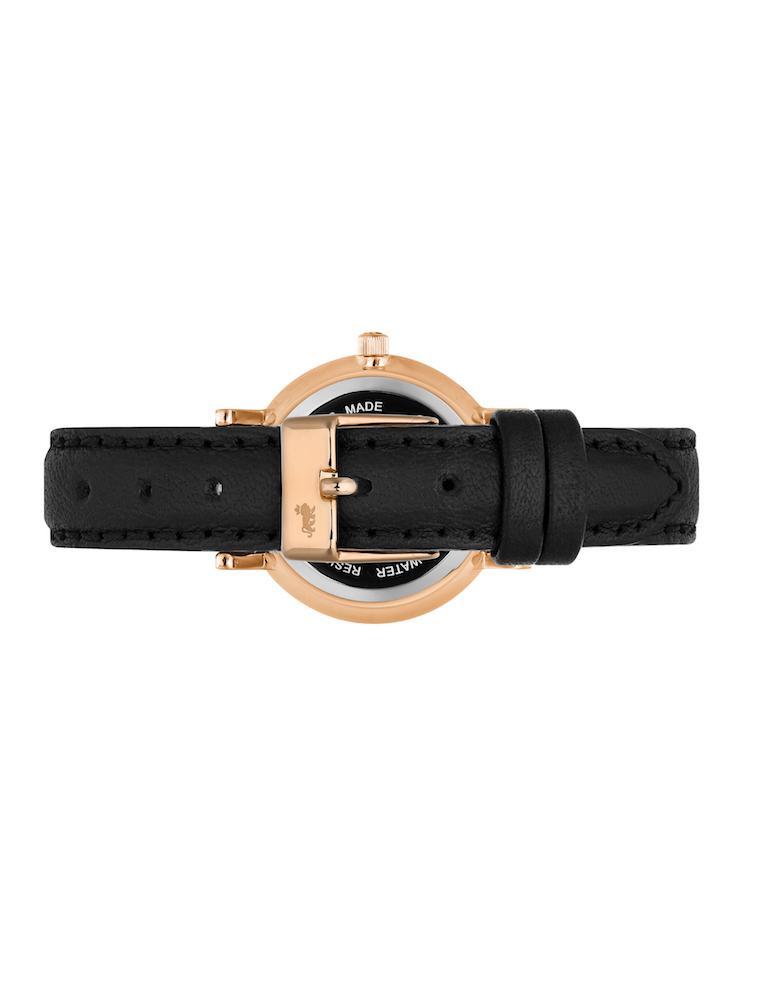 Aurora Leather 26mm Rose Gold Black