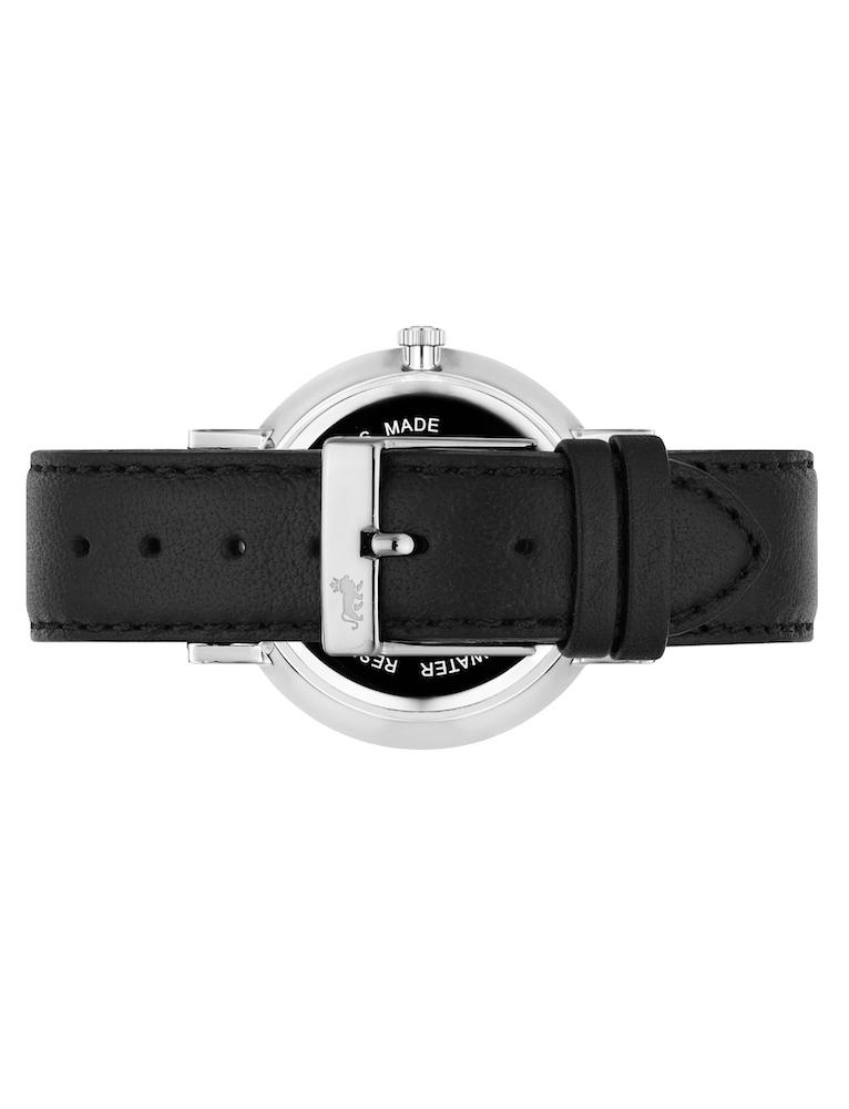 Aurora Leather 38mm Silver Black