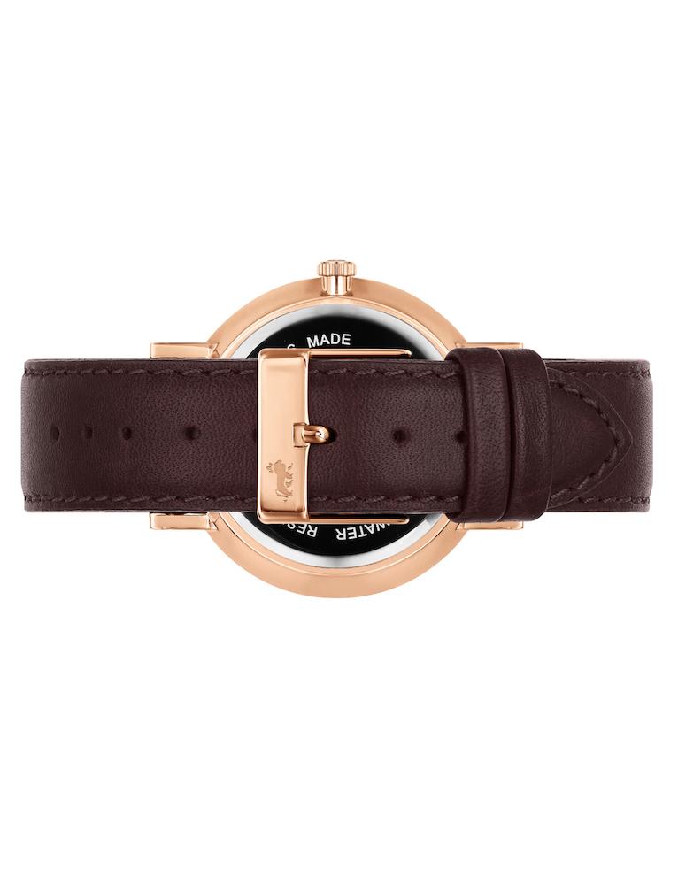 Aurora Leather 38mm Rose Gold White
