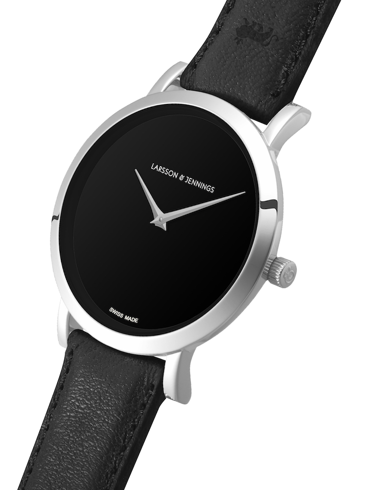 Jette Lugano Leather 33mm Silver Black