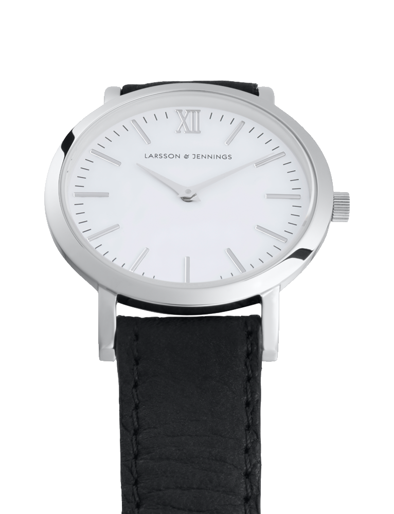 Lj Classic Lugano Leather 33mm Silver White