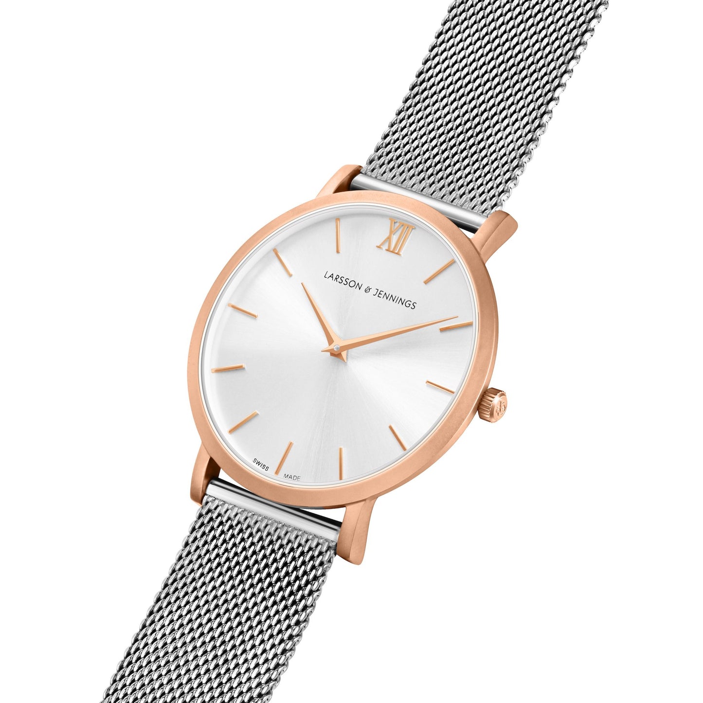 Solaris Lugano Milanese 40mm Rose Gold White