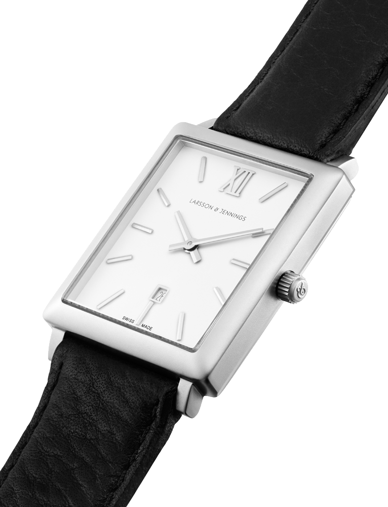 Lj Classic Norse Leather 40mm Silver White
