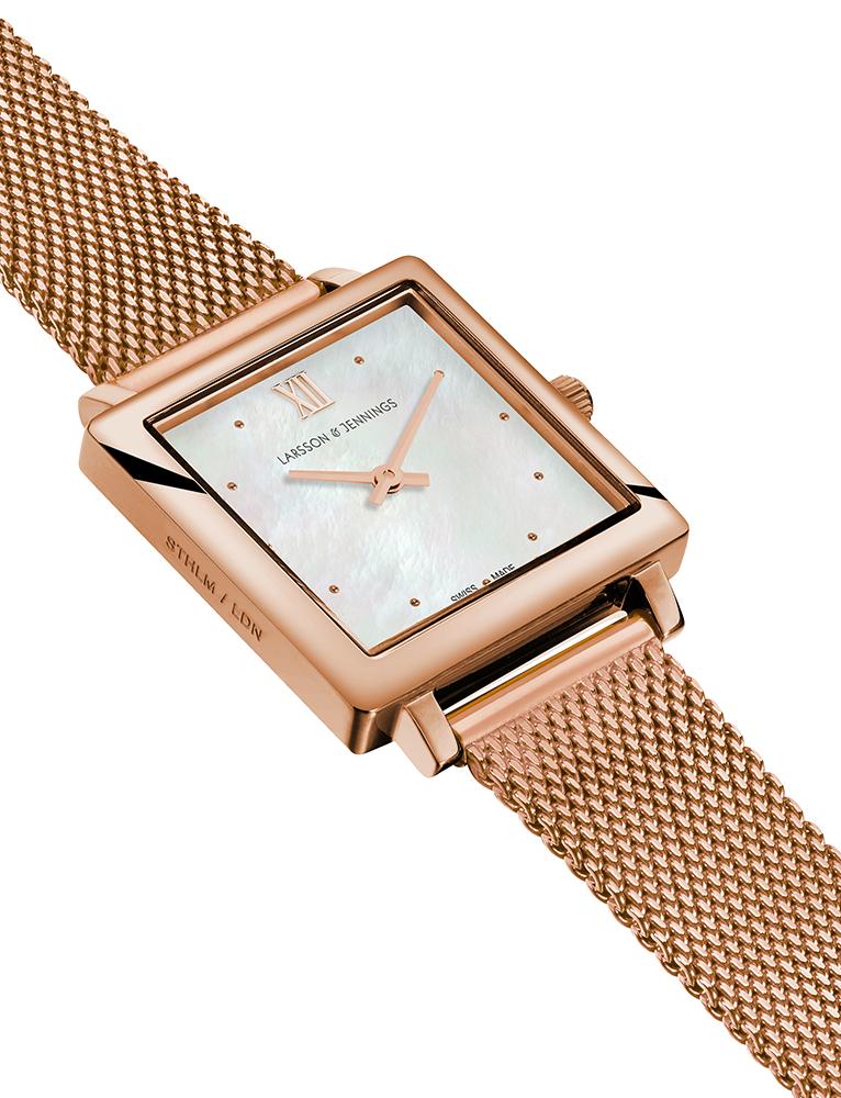 Bernadotte Norse Milanese 34mm Rose Gold Pearl