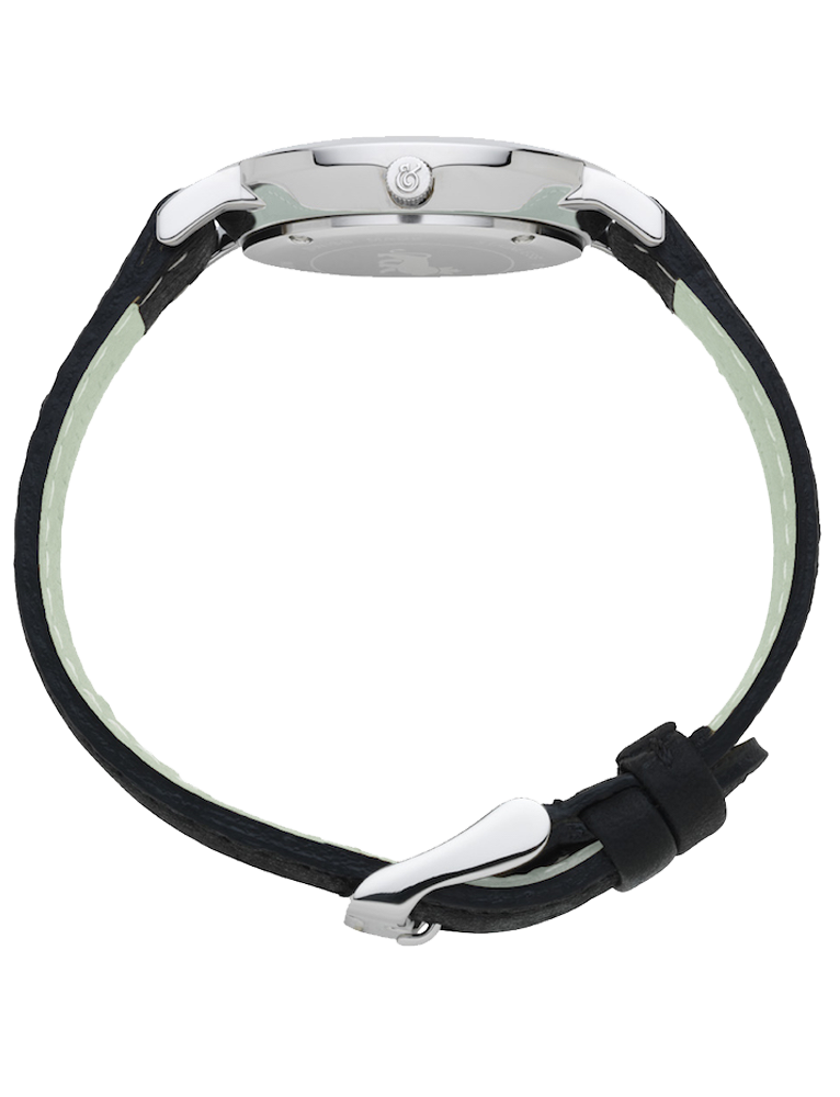 Jette Lugano Leather 33mm Silver Black