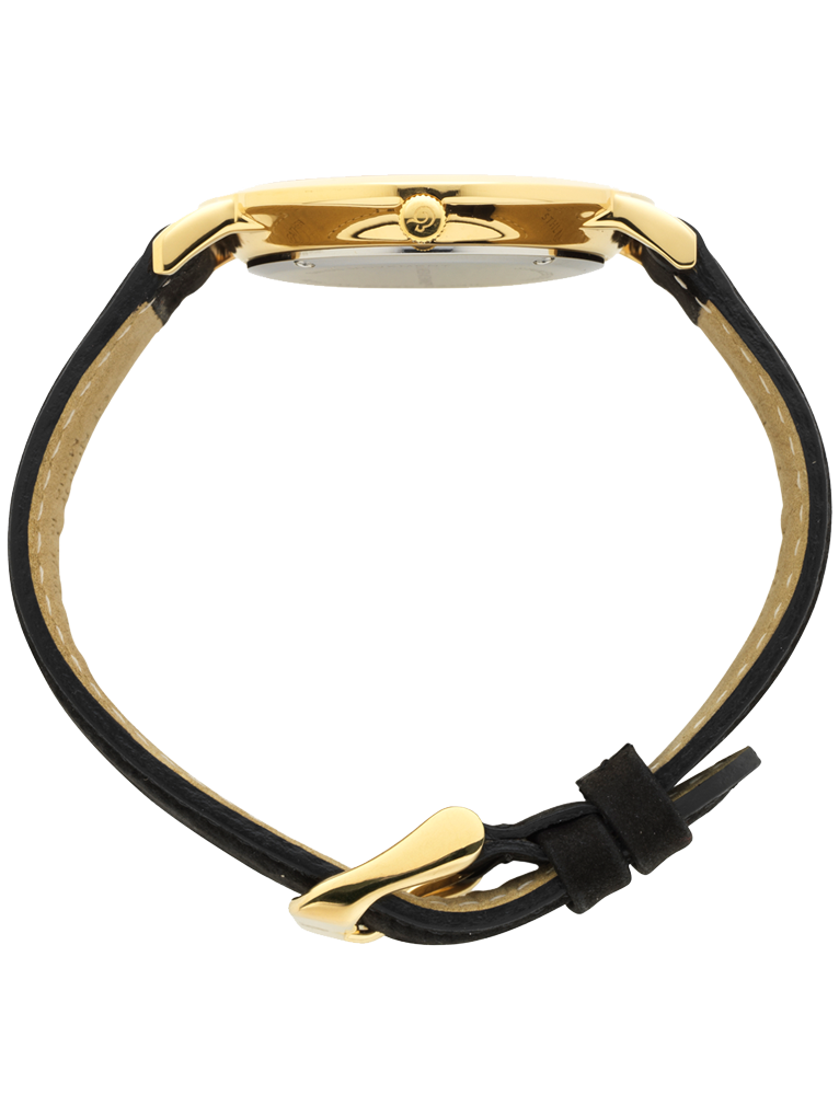 Lj Classic Lugano Leather 40mm Gold Black