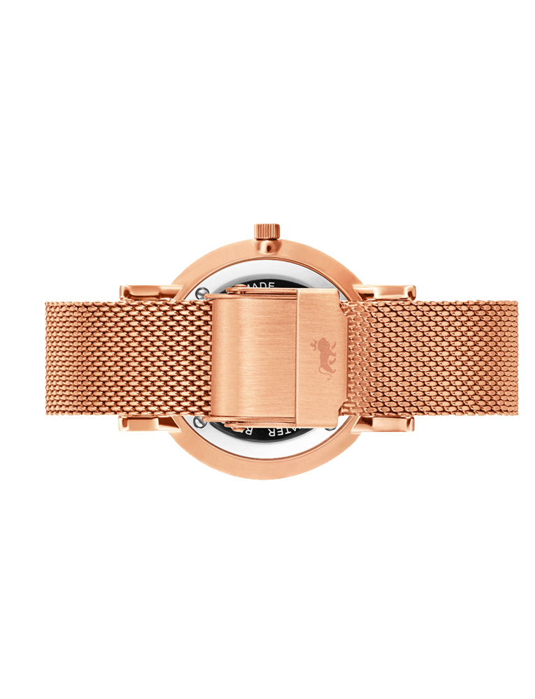Lj Classic Lugano Milanese 33mm Rose Gold Black