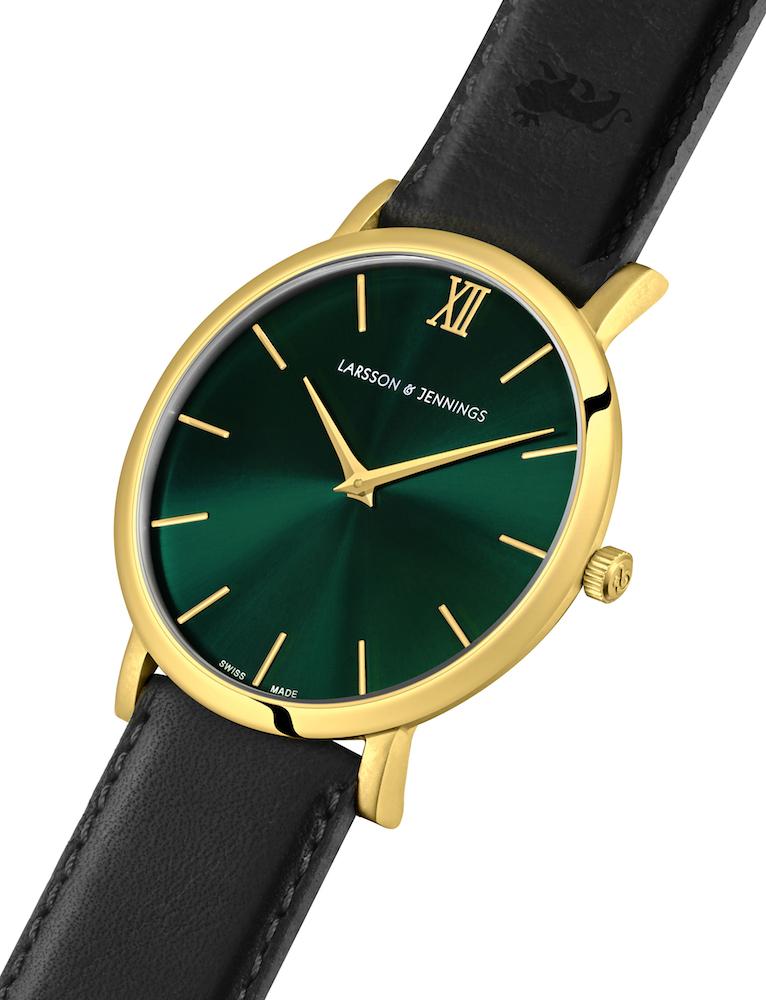 Solaris Lugano Leather 40mm Gold Green