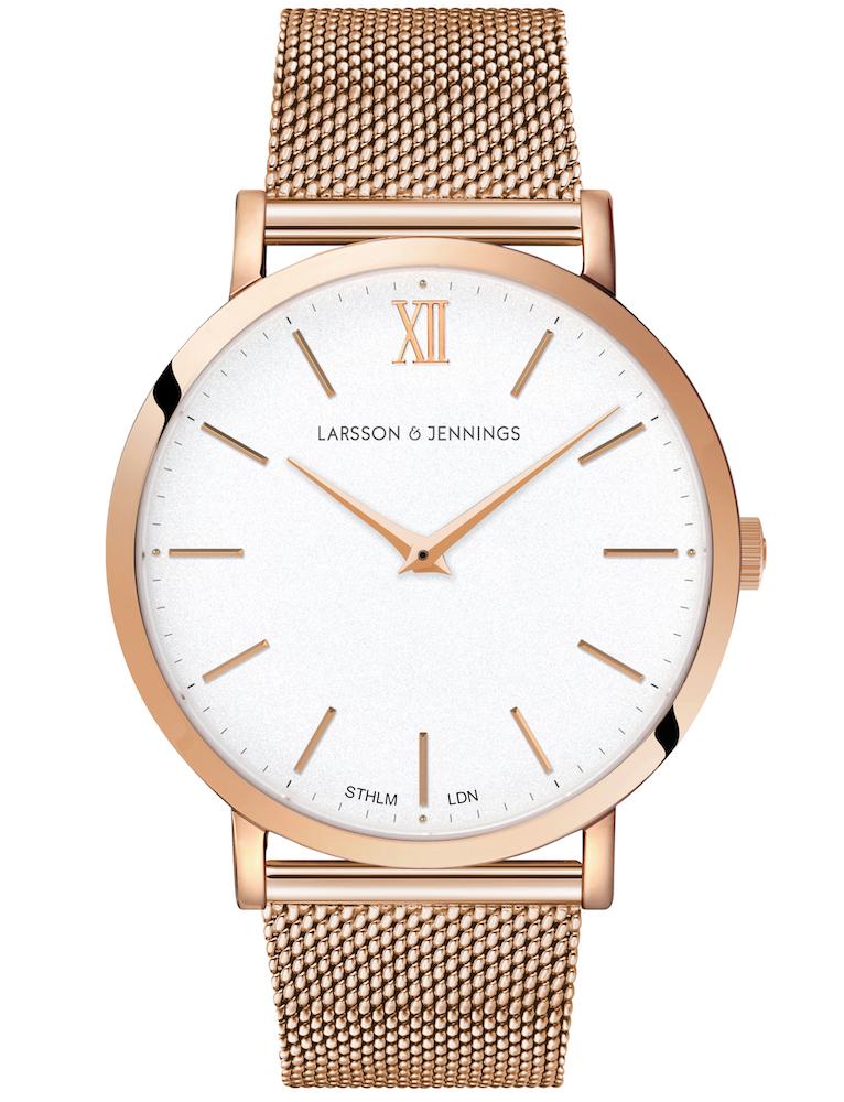 Lugano Milanese 40mm Rose Gold Satin-White