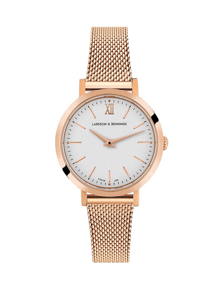 Lugano Milanese 26mm Rose Gold Satin-White