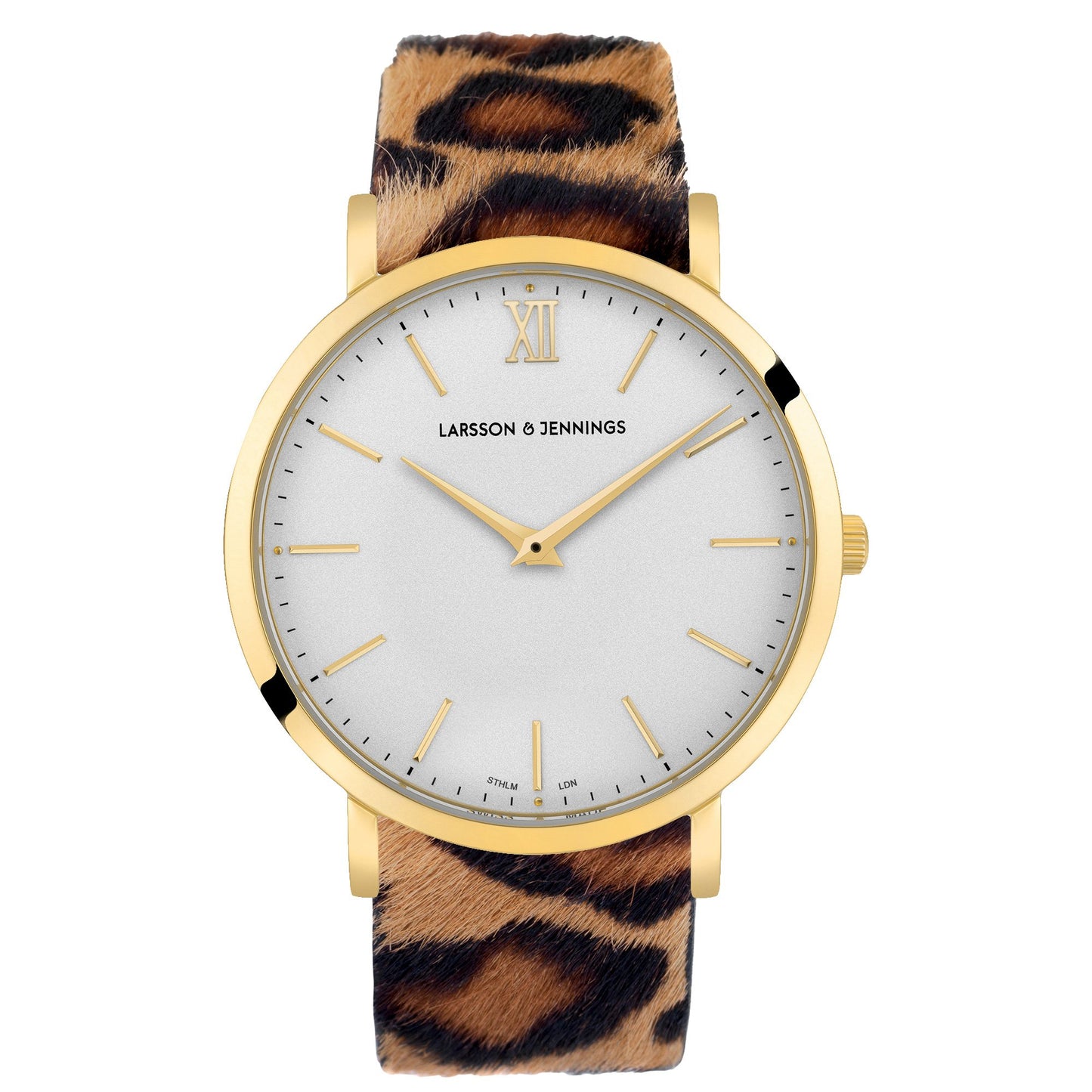 WILD LUGANO 40MM GOLD WHITE LEOPARD