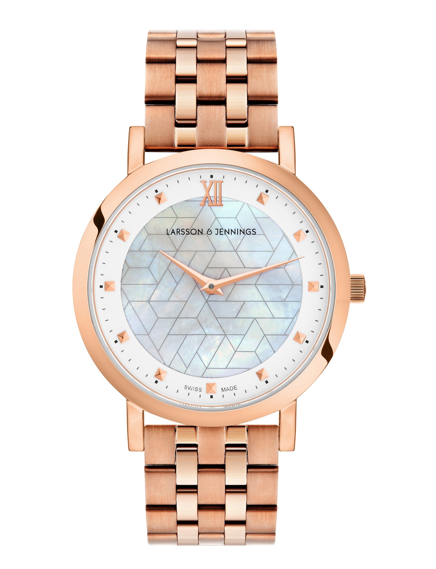 Bernadotte Lugano Vasa Link 33mm Rose Gold Pearl