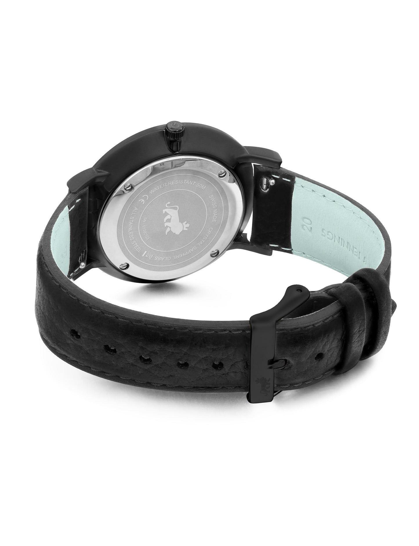 Sloan Guilloche Leather 40mm Black