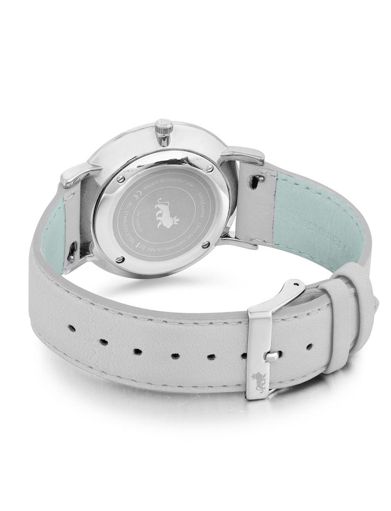 Solaris Lugano Leather 40mm Silver Aqua