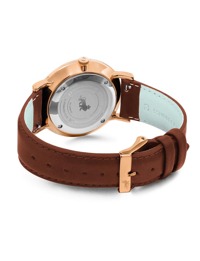 LUGANO LEATHER 40MM ROSE GOLD SATIN-WHITE