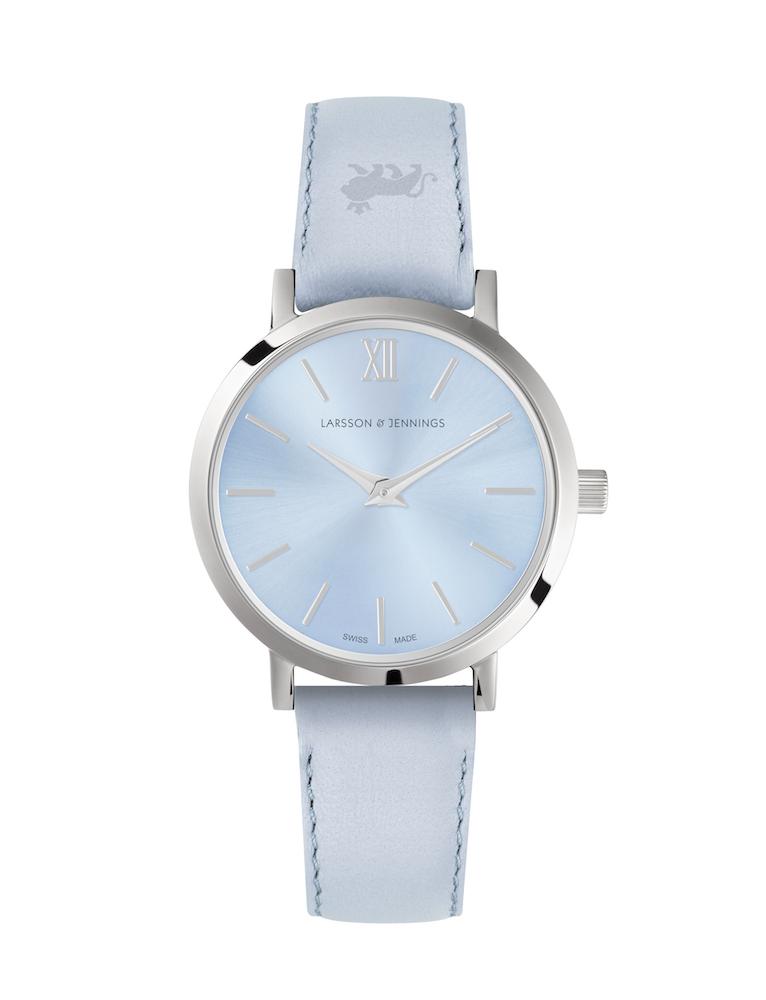 Solaris Lugano Leather 26mm Silver Blue