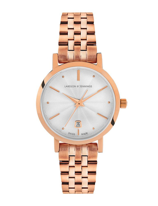 Aurora Vasa Link 26mm Rose Gold White