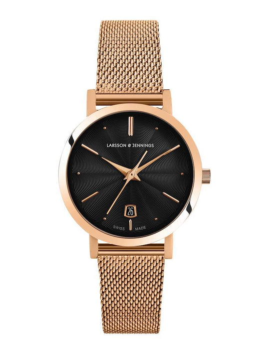 Aurora Milanese 26mm Rose Gold Black