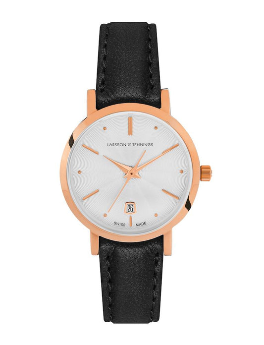 Aurora Leather 26mm Rose Gold White