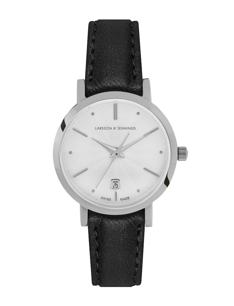 Aurora Leather 26mm Silver White