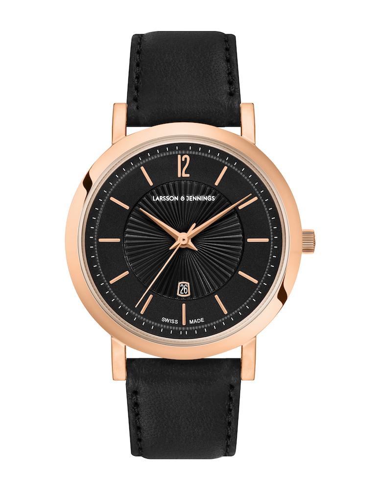 Opera Leather 33mm Rose Gold Charcoal