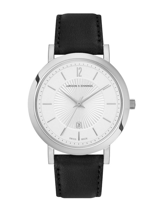 Opera Leather 33mm Silver White