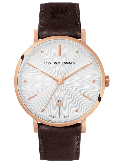 Aurora Leather 38mm Rose Gold White