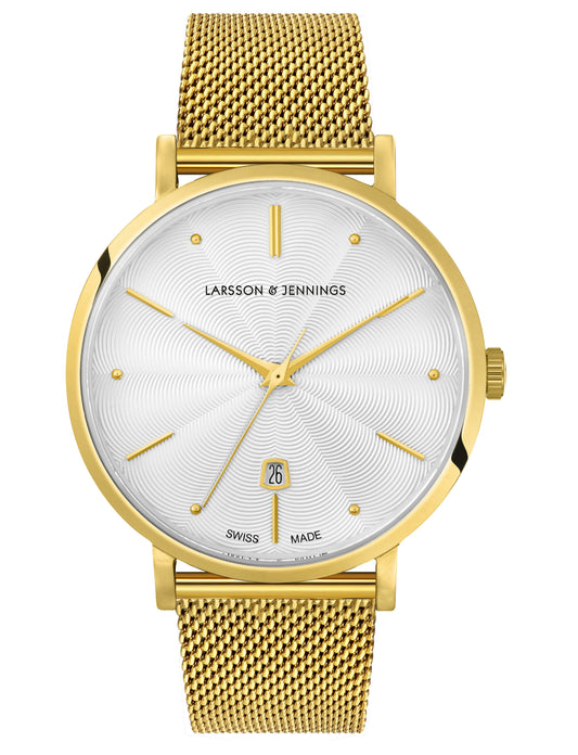 Aurora Milanese 38mm Gold White