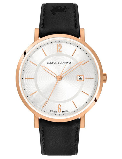 Opera Leather 38mm Rose Gold White