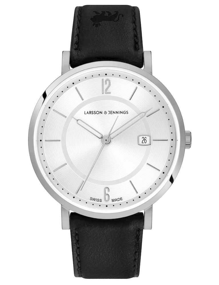 Opera Leather 38mm Silver White