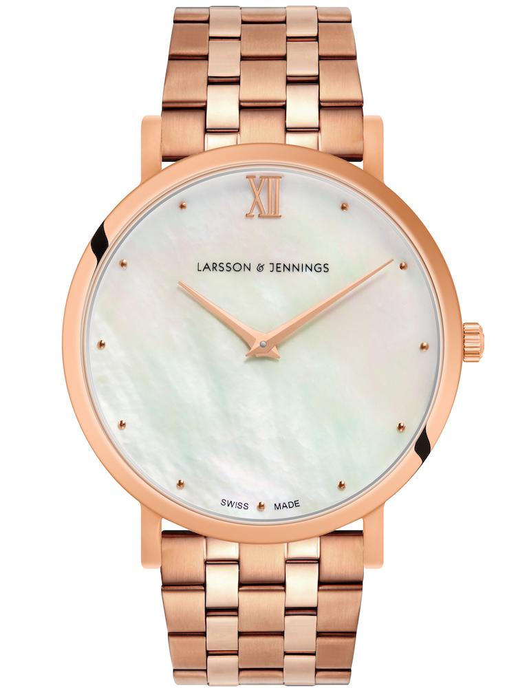 Bernadotte Lugano Vasa Link 40mm Rose Gold Pearl