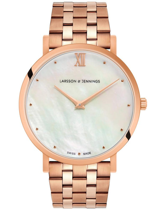 Bernadotte Lugano Vasa Link 40mm Rose Gold Pearl
