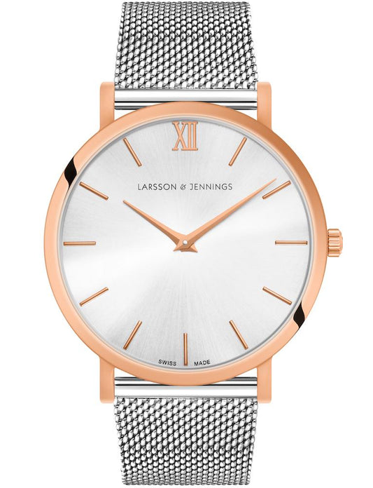 Solaris Lugano Milanese 40mm Rose Gold White