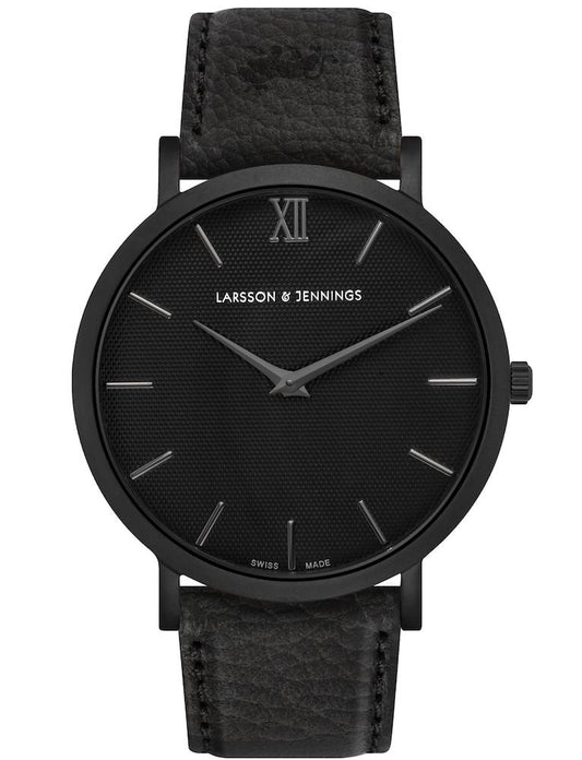 Sloan Guilloche Leather 40mm Black