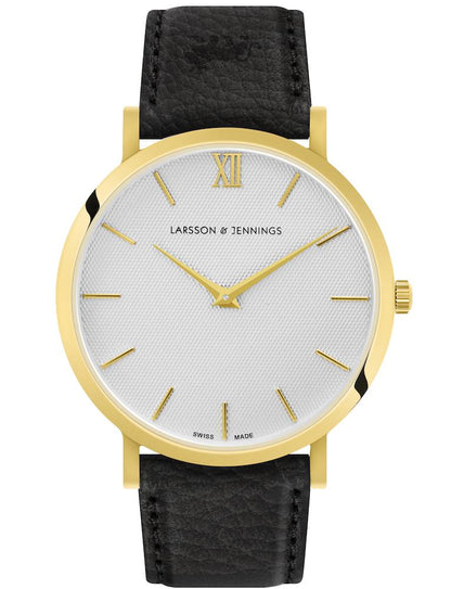 Sloan Pyramid Leather 40mm Gold White
