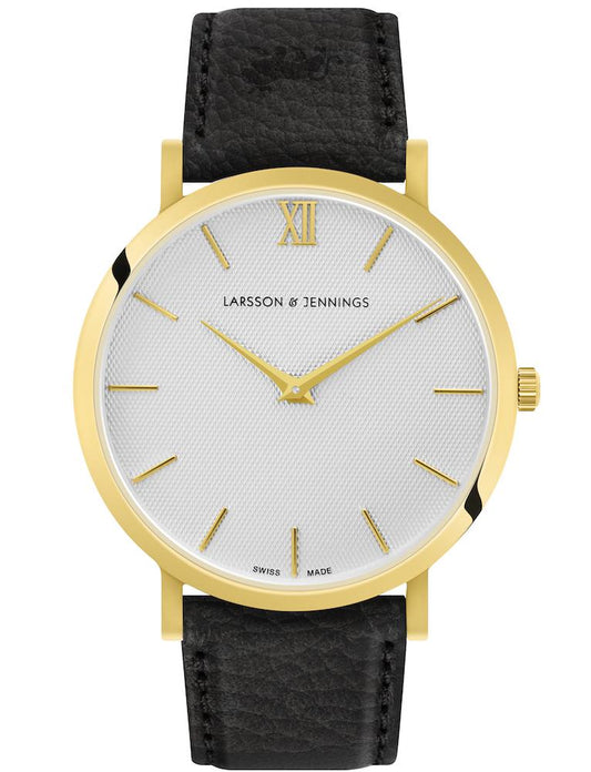 Sloan Pyramid Leather 40mm Gold White
